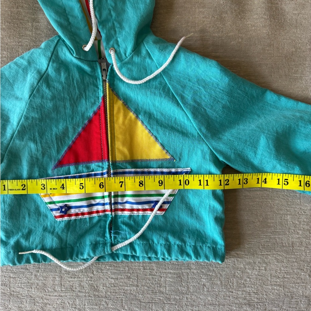 Vintage 80s Winning Moves Baby Toddler Hooded Jacket 18M Sailboat Appliqué Retro - Picture 6 of 9